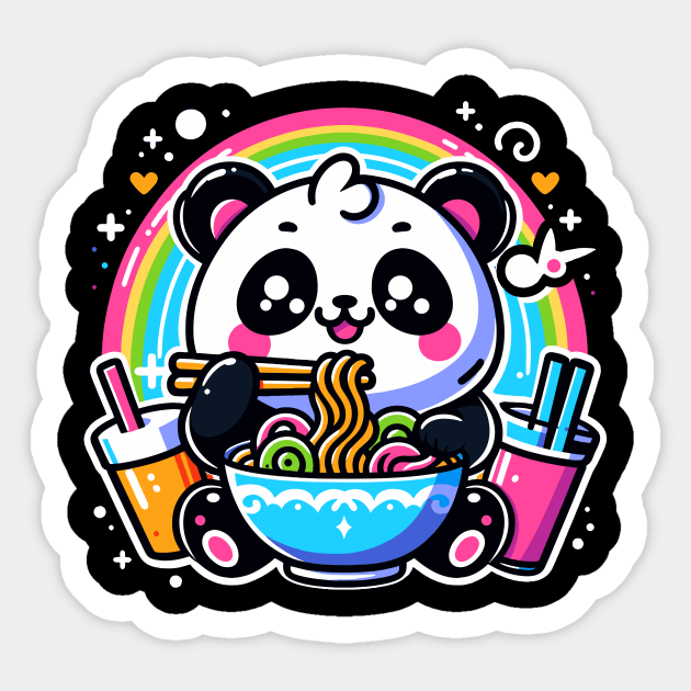 Panda Eating Ramen Sticker by PhotoSphere